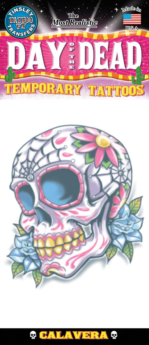 Tatouages temporaires Tinsley Transfers Calaveras de Azúcar (têtes de mort en sucre)