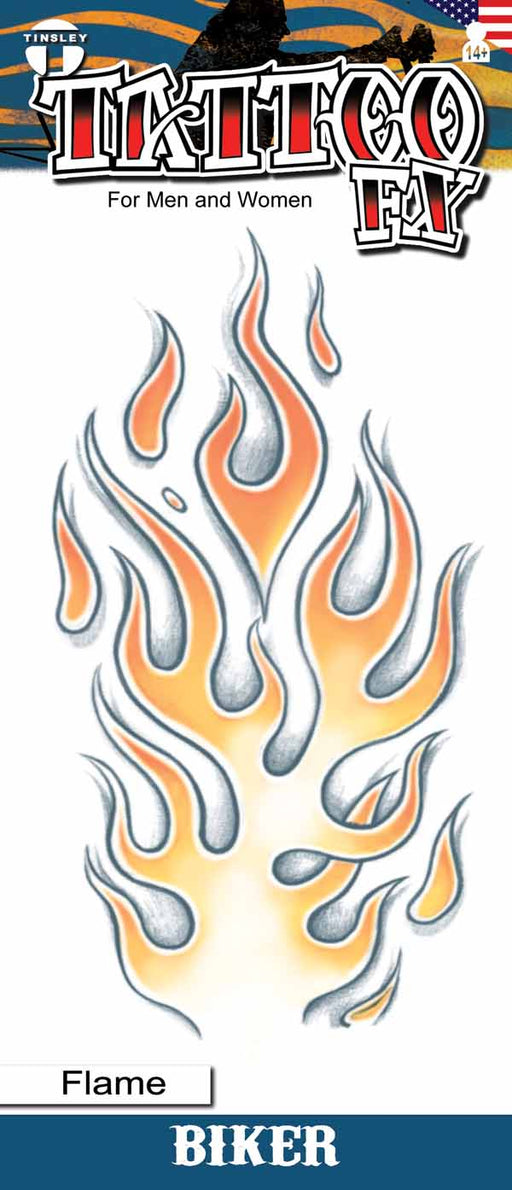 Flames Biker FX Temporary Tattoo