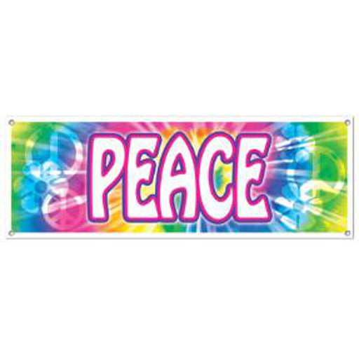 "Vibrant Peace Sign Banner For Your Event – 5'X21" (1/Pkg)"