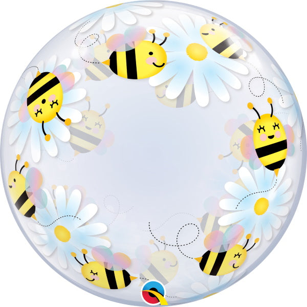 Sweet Bees & Daisies 24" Deco Bubble Balloon