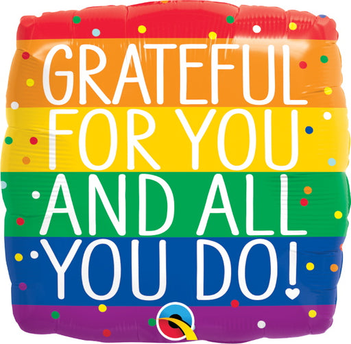 Grateful for You 18" Square Foil Balloon