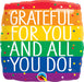 Grateful for You 18" Square Foil Balloon