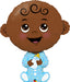 Baby Boy Brown Skin Tone 38-Inch Shaped Foil Balloon