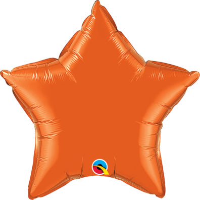 20" Chrome Orange Star Foil Balloon