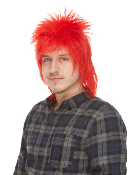 Red British Rockstar Costume Wig