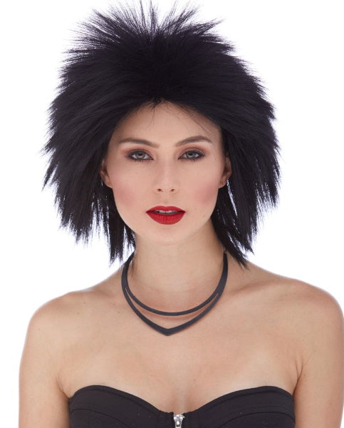 Black Short Rocker Costume Wig