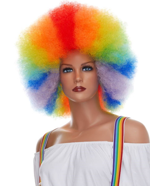 Jumbo Rainbow Clown Wig