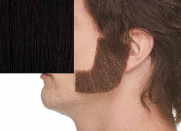 Black Character Costume Sideburns
