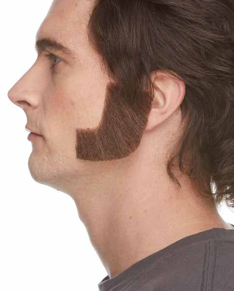 Brown Character Costume Sideburns