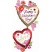 52" Giant Multicolor Valentine's Day Satin Watercolor Floral Foil Balloon (1/Pk)