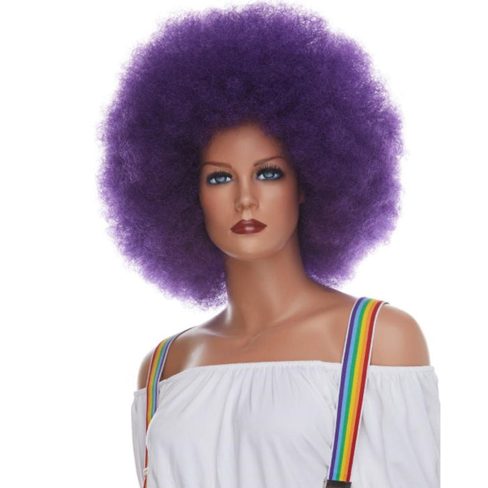 Wb Jumbo Clown Wig Purple.