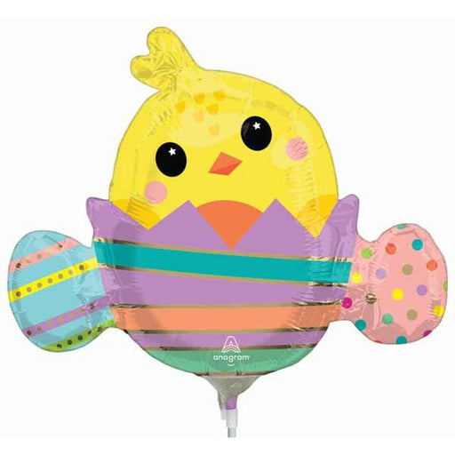 "Whimsical Chicky In Striped Egg Decoration"
