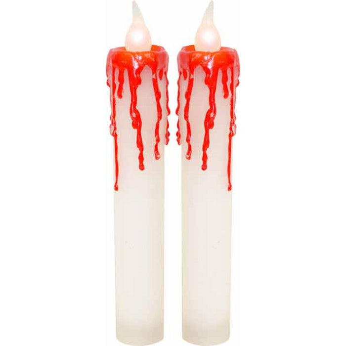 "White Blood Dripping Candles - Set Of 2"