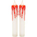 "White Blood Dripping Candles - Set Of 2"