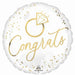 "White Gold Wedding Balloon Package - 18" Round Helium Balloon With S40 Weight"