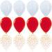 White Red and Gold Balloon Bouquet