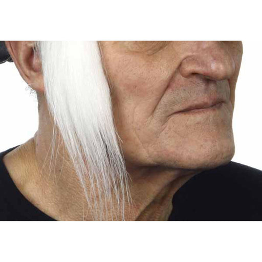 White Synthetic Hair Sideburns 