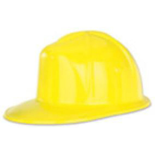 "Yellow Plastic Construction Helmet - Stay Protected On The Job Site!"