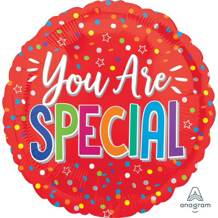 "You Are Special" Red Balloon Package - 18" Round Helium Balloon With 40 Ft Ribbon