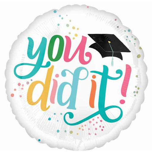 "You Did It Grad Balloon Pack - 18"" Round Helium Balloon And Decorations"