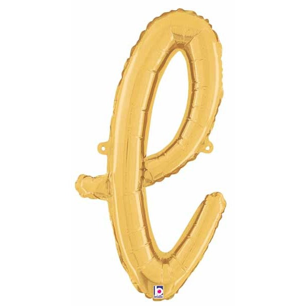 14" Gold Script Letter L Balloon
