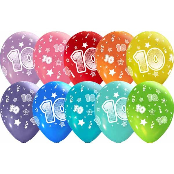 #10 NUMBERS-ALL-OVER 12" TRENDY ASST 50/B