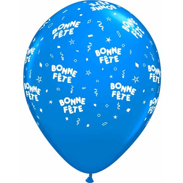 BONNE FETE ALL OVER 12" 50/BAG BLUE