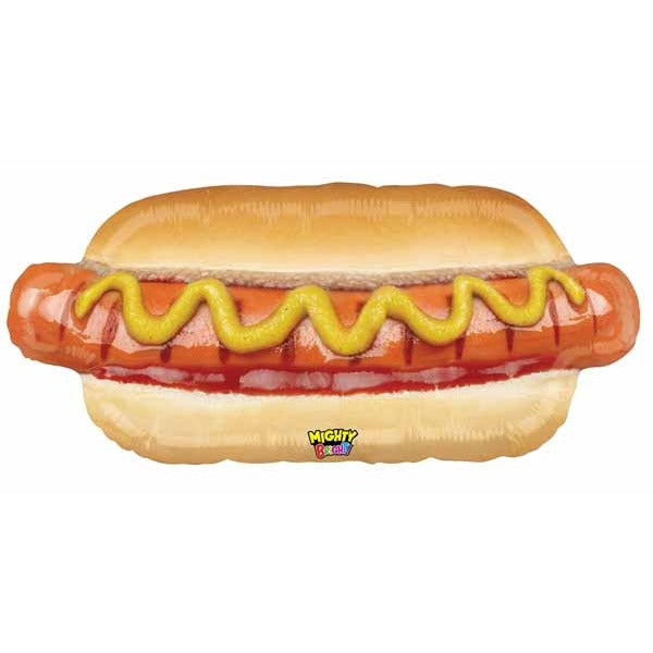 32-Inch Mighty Bright Hot Dog Foil Balloon