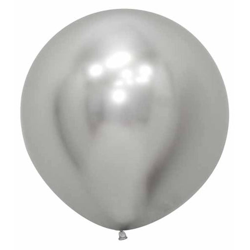 Sempertex Reflex Silver 24-Inch Latex Balloons, 10 Pack