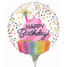 Confetti Happy Birthday 9" Round Foil Balloon