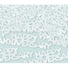 Silver Happy Anniversary Fanci-Fetti Confetti, 1 oz