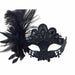 Black Gem Feather Masquerade Mask