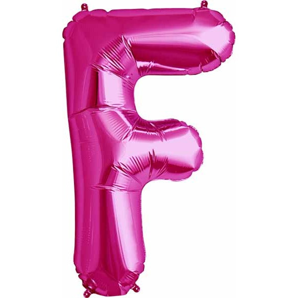 34-Inch Magenta Letter F Balloon