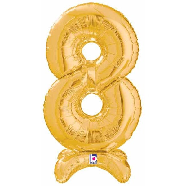 Megალoon Gold Number 8 Stand-Up Balloon, 25 Inch