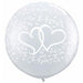 Entwined Hearts 36-Inch Clear Latex Balloons, 2 Pack