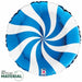 Blue Candy Swirl 18-Inch Round Foil Balloon