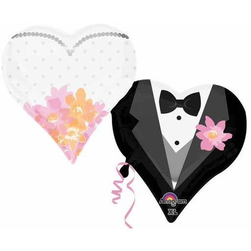 30-Inch Wedding Couple Hearts Foil Balloon
