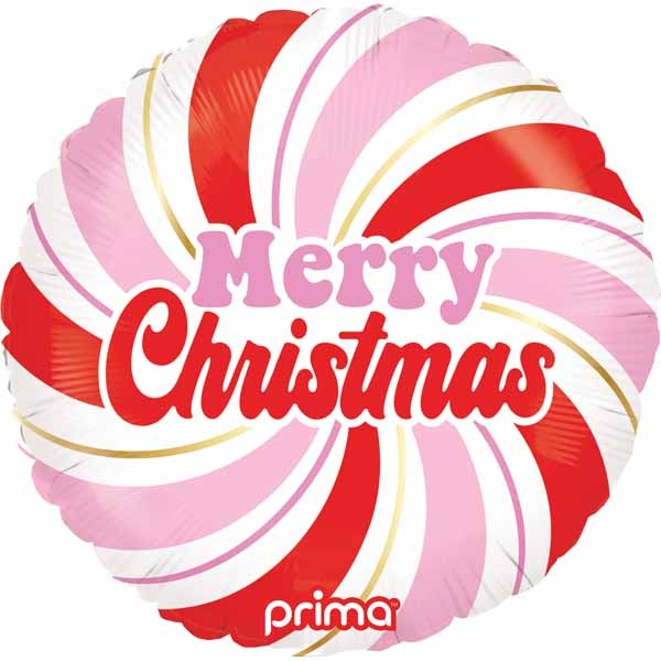 PRIMA CHRISTMAS 18" PINK RED SWIRL 1/PKG