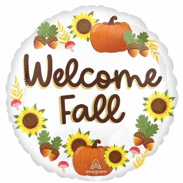 Welcome Fall 18" Round Foil Balloon