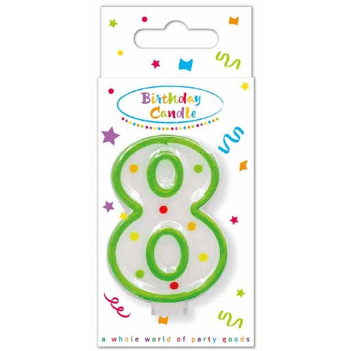 Dots Number 8 Birthday Candle