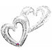 53-Inch Silver Interlocking Hearts Foil Balloon
