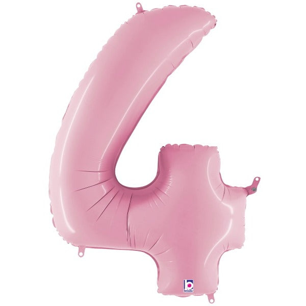 Megaloon Number 4 Pastel Pink Balloon