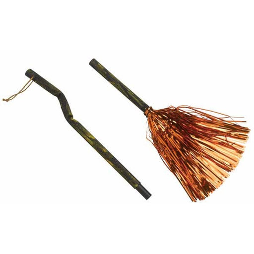 Orange Witch Broom Costume Accessory