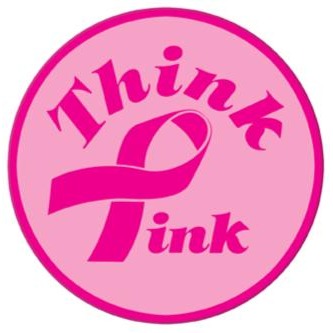 Pink Ribbon Awareness Button, 3.5 Inches