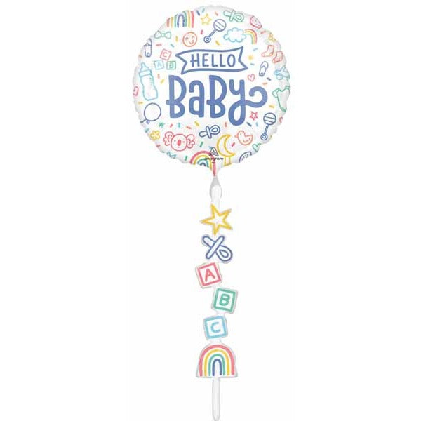Sweet Hello Baby 67-Inch AirWalker Foil Balloon