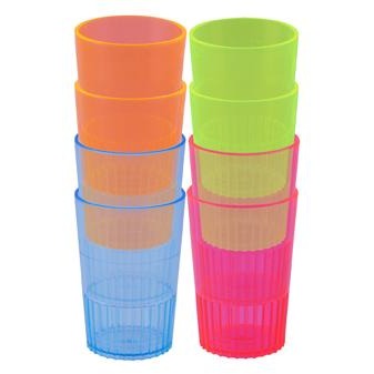 Neon Shot Glasses in Assorted Colors, 8 Pack