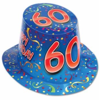Blue Happy 60th Birthday High Hat