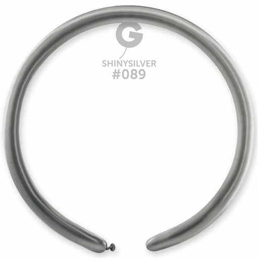 Gemar 260 Shiny Silver #089 Twisting Balloons, 50 Count