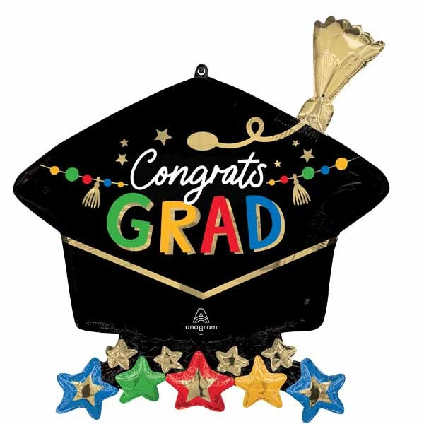 Grad Party Graduation Cap Foil Balloon, 26 Inch