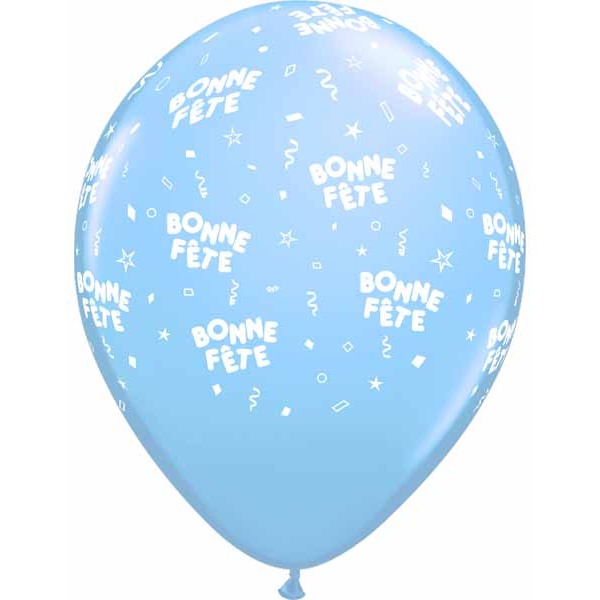 BONNE FETE ALL OVER 12" 50/BAG LT BLUE